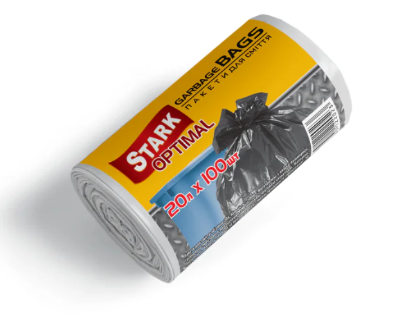 Пакети для сміття 20*100 БІЛІ ТМ Stark Optimal